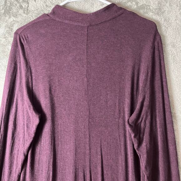 Eileen Fisher Long Sleeve V-Neck Dress Plum Purple Minimalist Comfort Fit Large - Picture 4 of 6